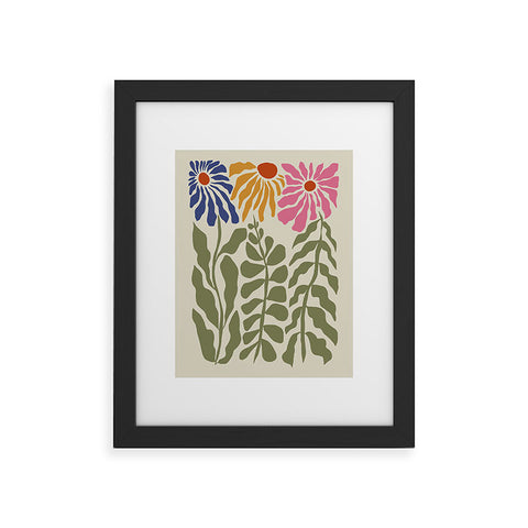 Miho MidCentury floral Framed Art Print