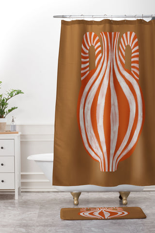 Miho Minimal Pottery 1 Shower Curtain And Mat