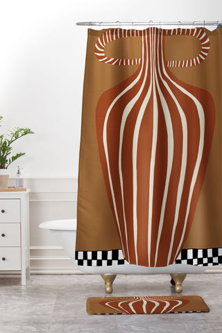 Miho Minimal Pottery 2 Shower Curtain And Mat