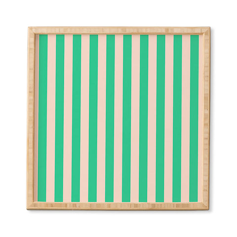 Miho minted stripe Framed Wall Art