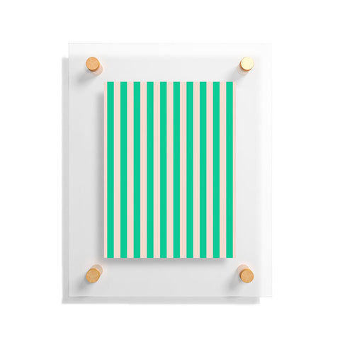 Miho minted stripe Floating Acrylic Print
