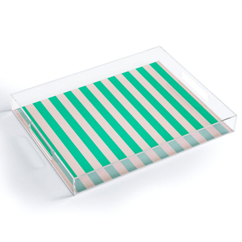 Miho minted stripe Acrylic Tray