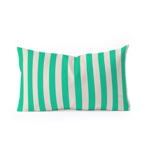 Miho minted stripe Oblong Throw Pillow