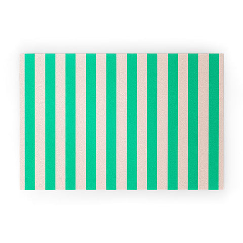 Miho minted stripe Welcome Mat