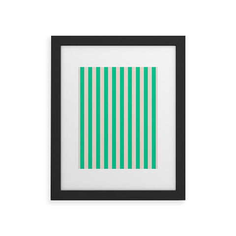 Miho minted stripe Framed Art Print