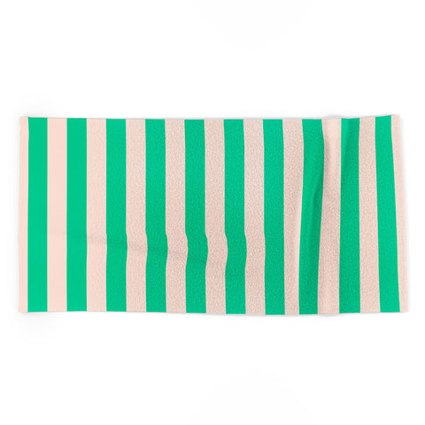 Miho minted stripe Beach Towel