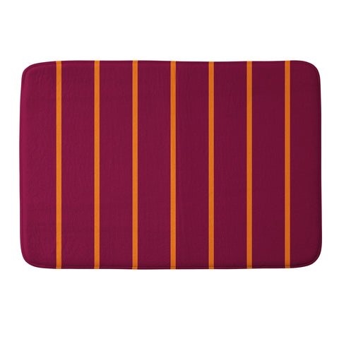 Miho orange stripe Memory Foam Bath Mat