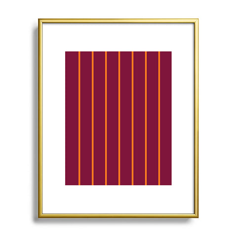 Miho orange stripe Metal Framed Art Print