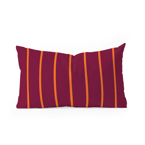 Miho orange stripe Oblong Throw Pillow