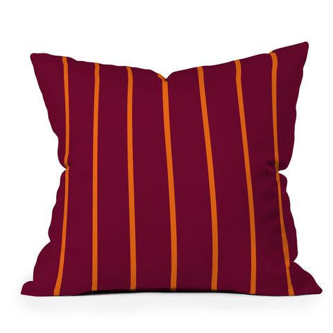 Miho orange stripe Throw Pillow