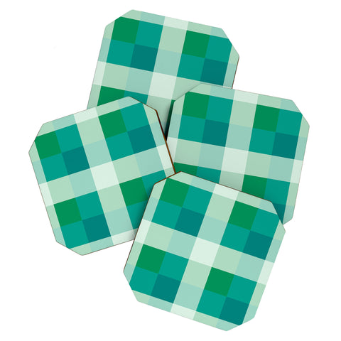 Miho retro color illusion blue green Coaster Set