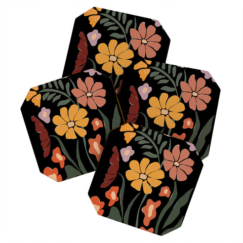 Miho TROPICAL floral night Coaster Set