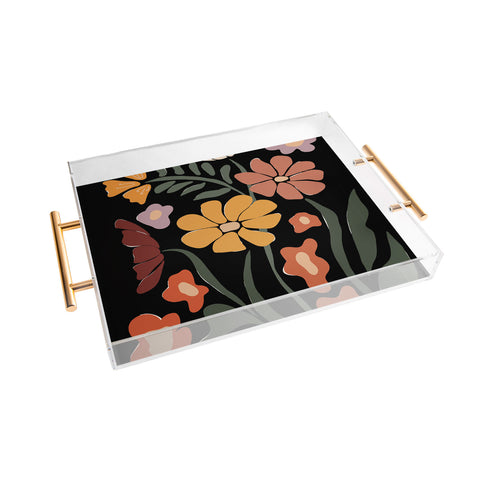 Miho TROPICAL floral night Acrylic Tray