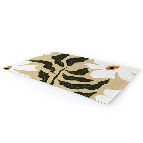 Miho White daisy I Area Rug
