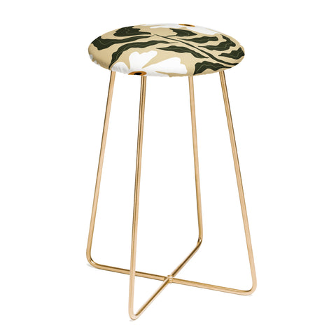 Miho White daisy I Counter Stool