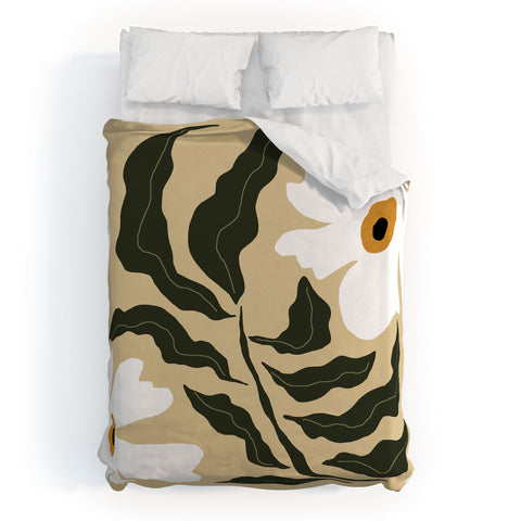 Miho White daisy I Duvet Cover