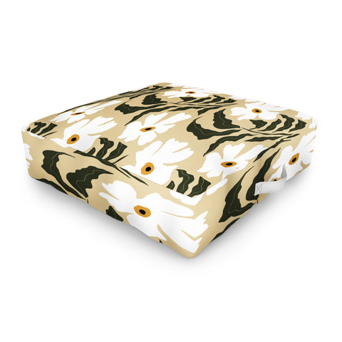 Miho White daisy I Outdoor Floor Cushion