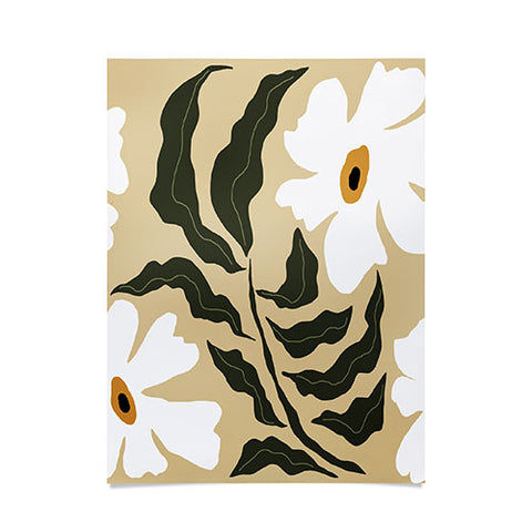 Miho White daisy I Poster