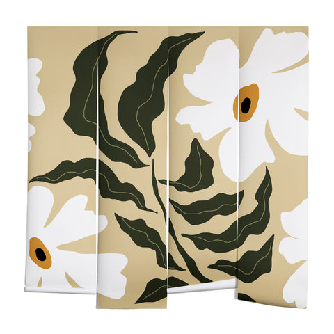 Miho White daisy I Wall Mural