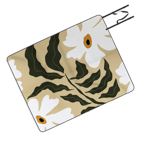 Miho White daisy I Picnic Blanket