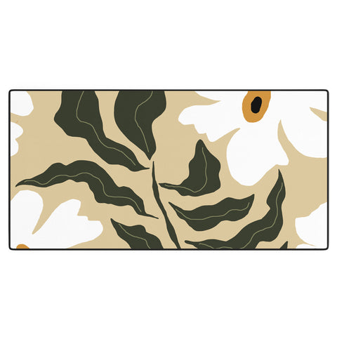 Miho White daisy I Desk Mat