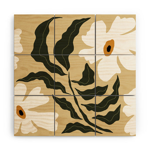 Miho White daisy I Wood Wall Mural