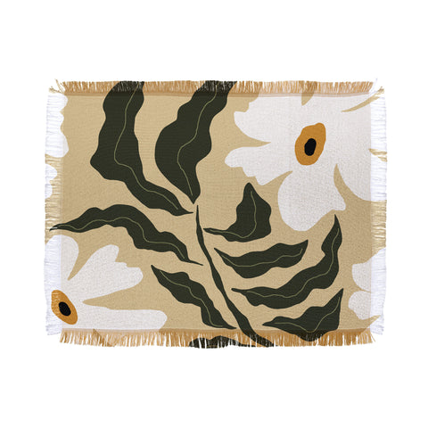 Miho White daisy I Throw Blanket