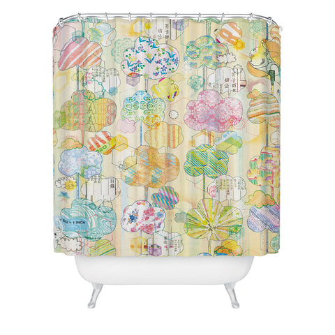 MIK wallflora Shower Curtain