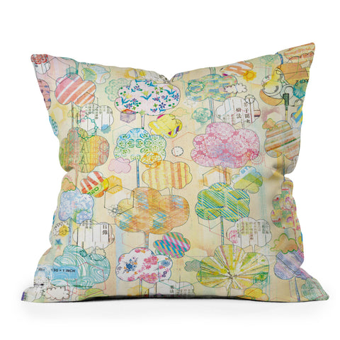 MIK wallflora Throw Pillow