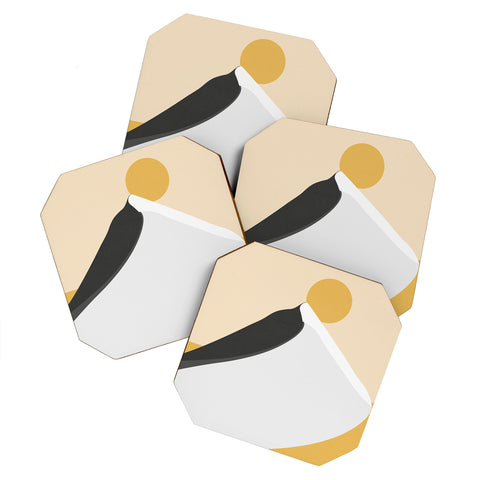 Mile High Studio Abstract Dune Golden Desert Coaster Set