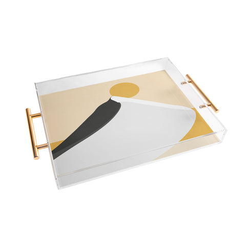 Mile High Studio Abstract Dune Golden Desert Acrylic Tray