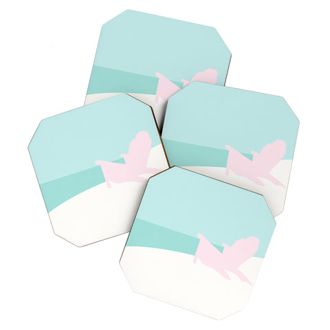 Mile High Studio Minimal Beach Chair Turquoise Coaster Set