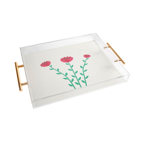 Mile High Studio Simply Folk Red Poppies Acrylic Tray