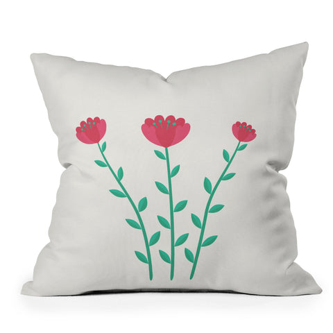 Mile High Studio Simply Folk Red Poppies Outdoor Throw Pillow