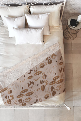 Mirimo Africa Flora Beige Fleece Throw Blanket