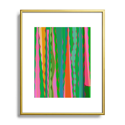 Mirimo Bazaar Brazil Green Metal Framed Art Print