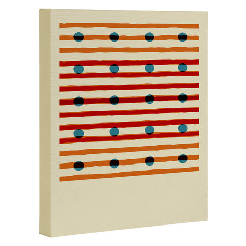 Mirimo blue dots red lines Art Canvas