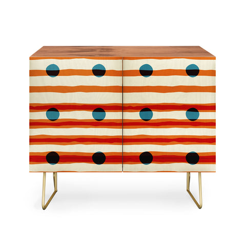 Mirimo blue dots red lines Credenza