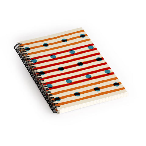 Mirimo blue dots red lines Spiral Notebook