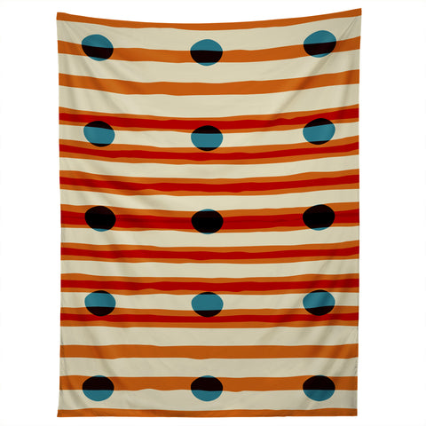 Mirimo blue dots red lines Tapestry