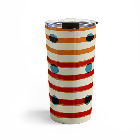 Mirimo blue dots red lines Travel Mug
