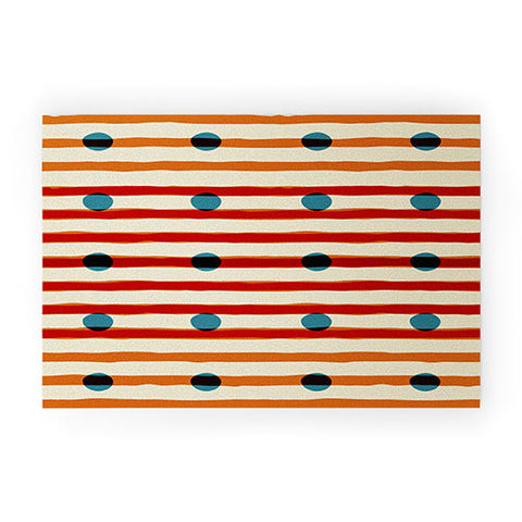 Mirimo blue dots red lines Welcome Mat