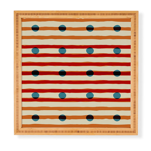 Mirimo blue dots red lines Framed Wall Art