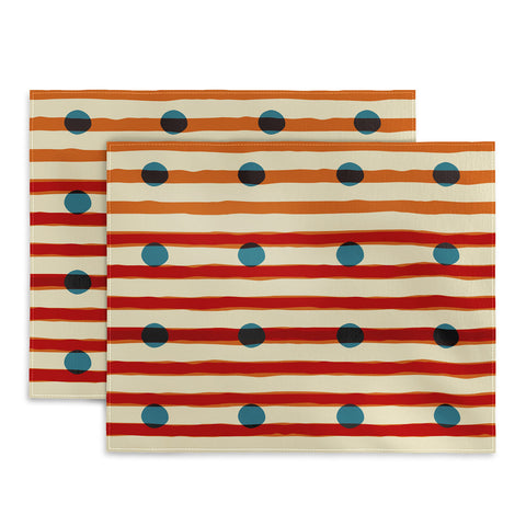 Mirimo blue dots red lines Placemat