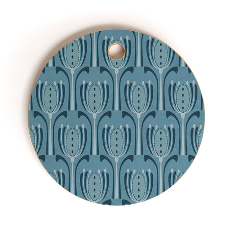 Mirimo Blue Tulips Cutting Board Round