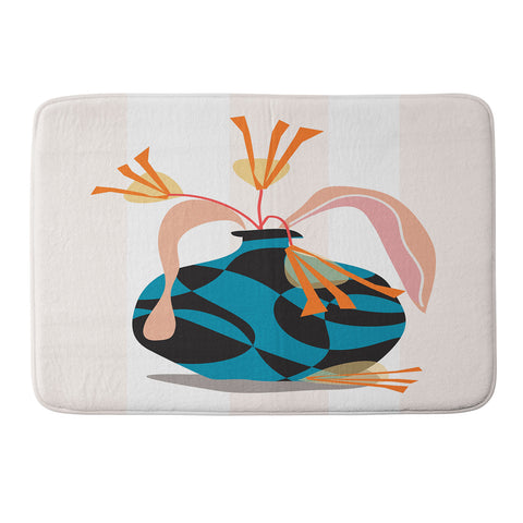 Mirimo Blue Vase Memory Foam Bath Mat