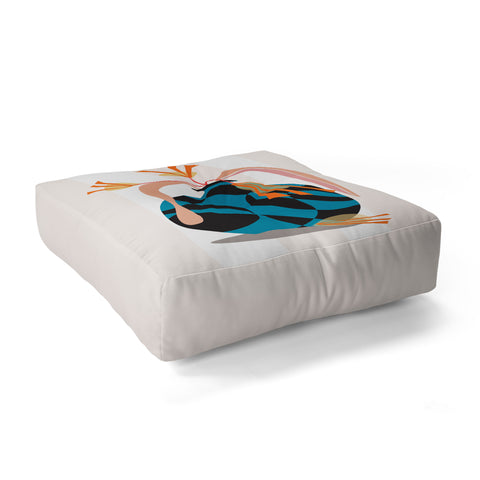 Mirimo Blue Vase Floor Pillow Square