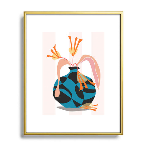 Mirimo Blue Vase Metal Framed Art Print