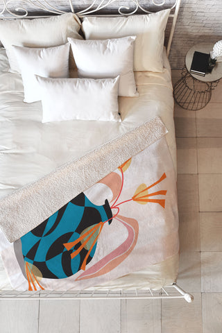 Mirimo Blue Vase Fleece Throw Blanket
