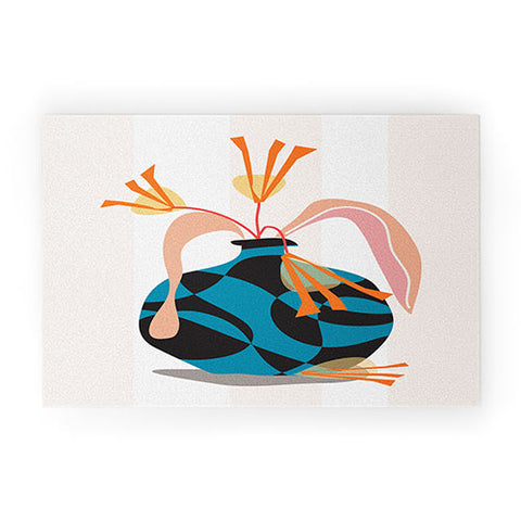 Mirimo Blue Vase Welcome Mat